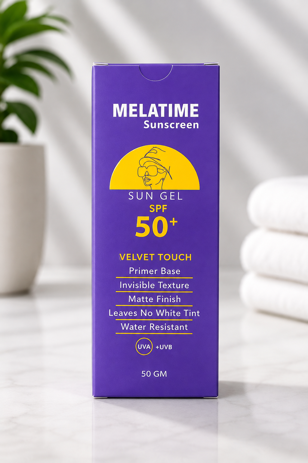 ميلاتايم صن جيل SPF50+ فيلفيت تاتش (بريمر بيز) - Melatime Sun Gel Velvet Touch Primer Base