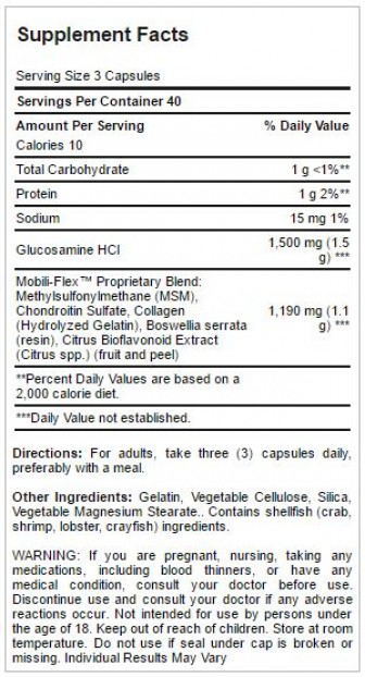 Puritan's Pride Glucosamine Chondroitin MSM - 120 Capsules