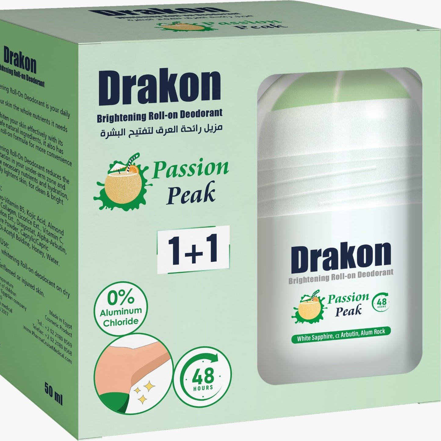 Drakon مزيل عرق رول أون مفتح – قطعة + قطعة هدية