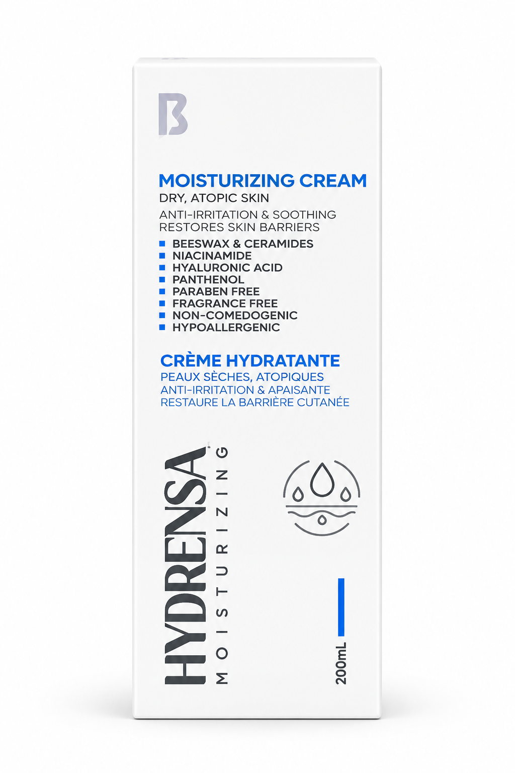 هيدرنسا كريم مرطب للبشرة الجافة والأتوبيك - Hydrensa Moisturizing Cream - 200 مل