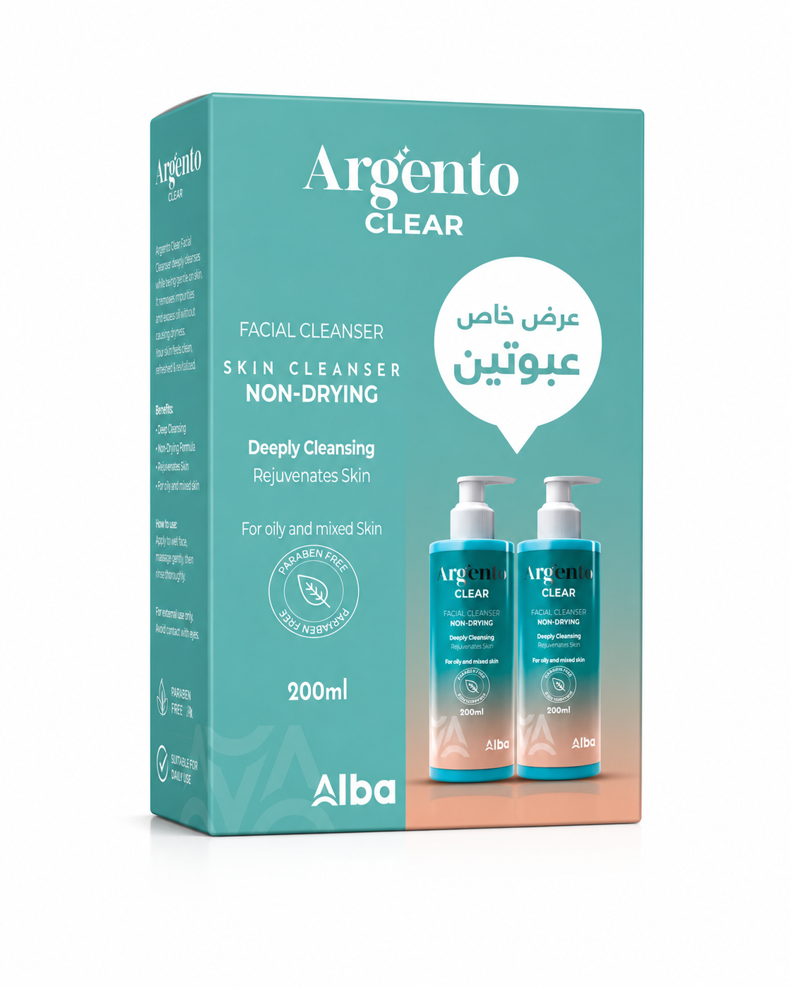 أرجينتو كلير غسول للبشرة الدهنية والمختلطة - Argento Clear (Alba) - 200 مل