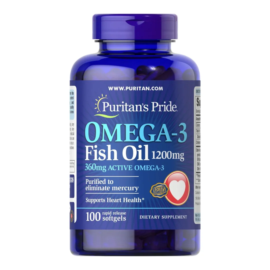 Puritan's Pride Omega 3 Fish Oil 1200mg - 100 Capsules