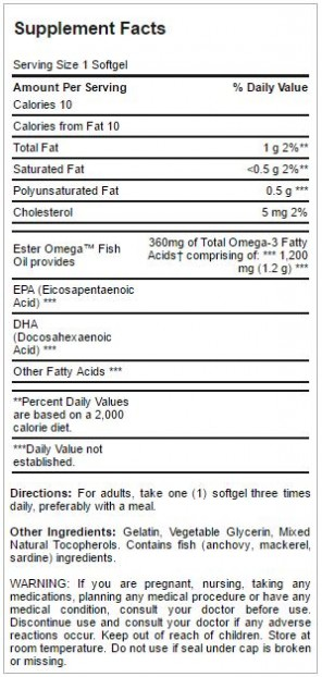 Puritan's Pride Omega 3 Fish Oil 1200mg - 100 Capsules