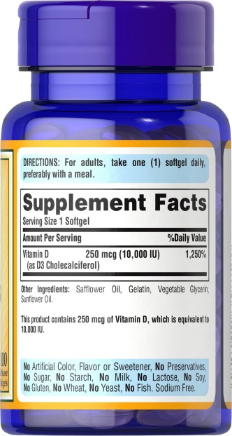 puritan's pride vitamin d3 10000 iu 100 caps